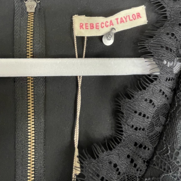 REBECCA TAYLOR black lace combo dress NWT sz 8 - Picture 6 of 6